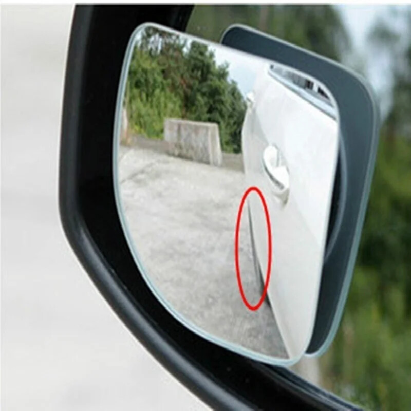 2 ks/sada nastaviteľného HD skleneného konvexného zrkadla pre auto a motocykel do mŕtveho uhla pre parkovacie spätné zrkadlo