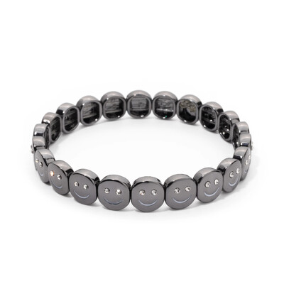 BEUTIFOR lydinio laimingo veido apyrankė moterims, krištoliniai karoliukai, lašinamas aliejus, aukso spalvos apyrankė 2024 m. madingi papuošalai