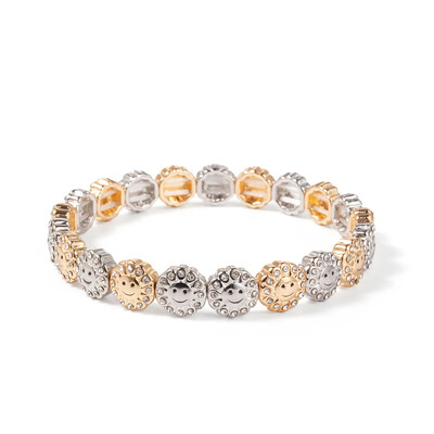 BEUTIFOR lydinio laimingo veido apyrankė moterims, krištoliniai karoliukai, lašinamas aliejus, aukso spalvos apyrankė 2024 m. madingi papuošalai