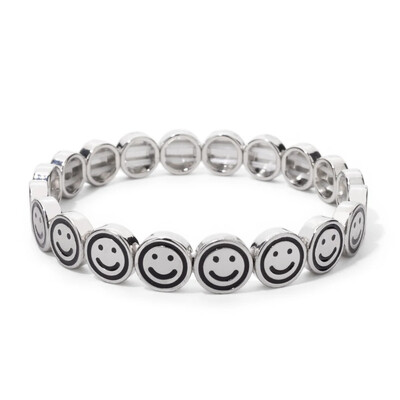 BEUTIFOR lydinio laimingo veido apyrankė moterims, krištoliniai karoliukai, lašinamas aliejus, aukso spalvos apyrankė 2024 m. madingi papuošalai