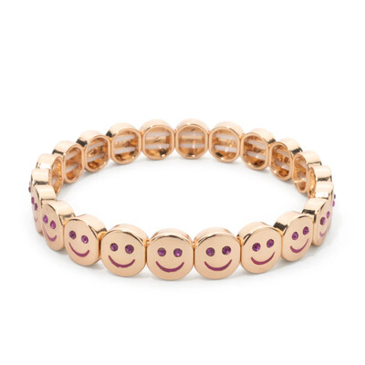 BEUTIFOR lydinio laimingo veido apyrankė moterims, krištoliniai karoliukai, lašinamas aliejus, aukso spalvos apyrankė 2024 m. madingi papuošalai