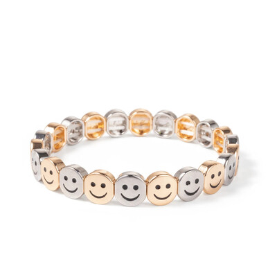 BEUTIFOR lydinio laimingo veido apyrankė moterims, krištoliniai karoliukai, lašinamas aliejus, aukso spalvos apyrankė 2024 m. madingi papuošalai