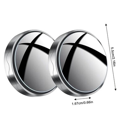 2kom okruglog okvira Konveksno slijepo zrcalo 2kom vakuumsko malo okruglo zrcalo 360 stupnjeva širokokutno zrcalo za automobile