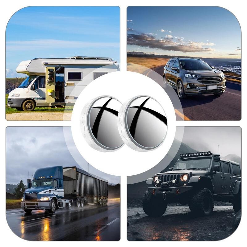 2kom okruglog okvira Konveksno slijepo zrcalo 2kom vakuumsko malo okruglo zrcalo 360 stupnjeva širokokutno zrcalo za automobile