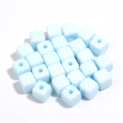 10 buc/lot mărgele pătrate de culoare acrilică cub de șah Margele distanțiere cu găuri mari pentru realizarea de bijuterii Brelocuri DIY Accesorii de jucărie pentru copii