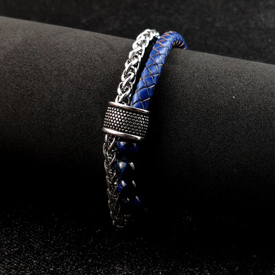 MingAo naujas pritaikytas vardo žavesio čakra vyrams Natūralaus akmens karoliukų apyrankės, padengtos auksine grandinėle, moteriška magnetinė kubietiška apyrankė