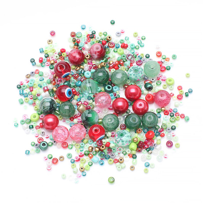 40g Zmiešané farby 2-3mm korálky 8mm krištáľové sklenené okrúhle voľné dištančné korálky na výrobu náramkov, príveskov, náhrdelníkov, remesiel, šperkov