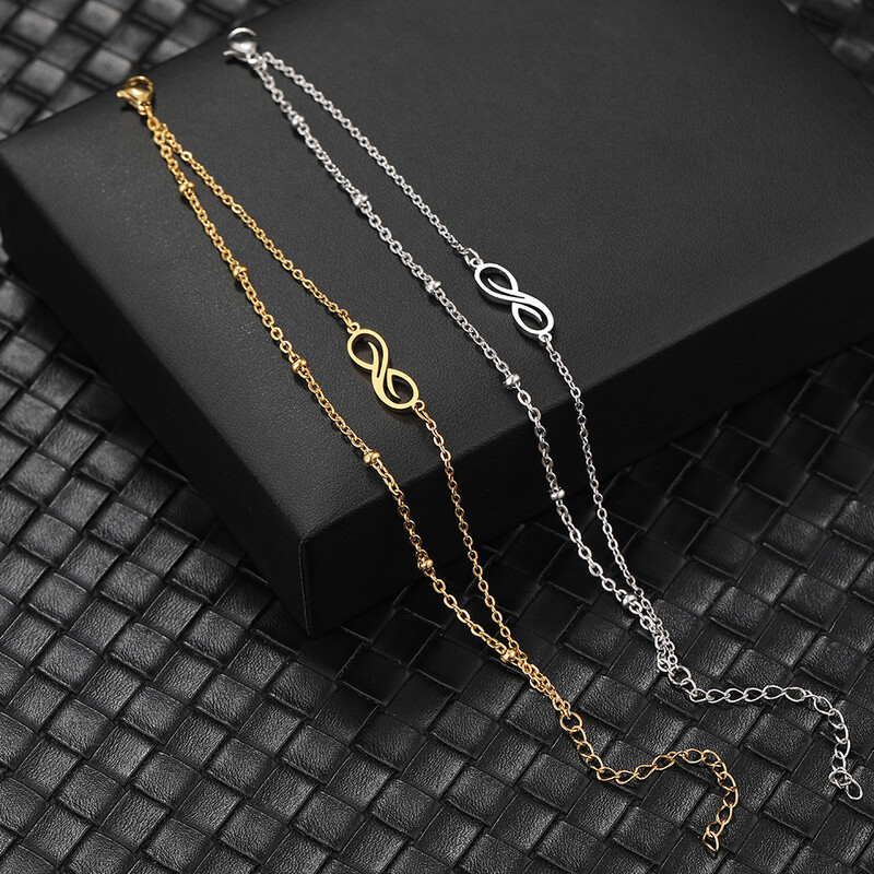 Nerūdijančio plieno apyrankės Korėjos mados begalybės simbolis Daugiasluoksnė karoliukų grandinėlė žavesio apyrankė moterims papuošalai merginai Kpop dovana