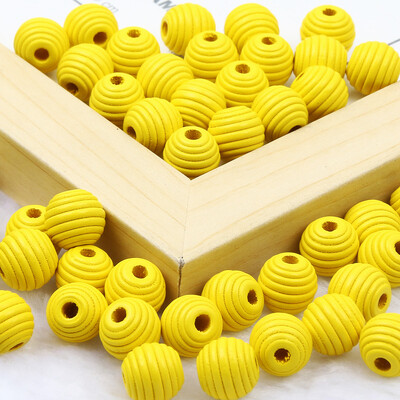 12 színű csíkos természetes fa gyöngyök gömb laza távtartó kerek gyöngyök ékszerkészítéshez barkácsolás nyaklánc karkötő kiegészítők 12/18mm