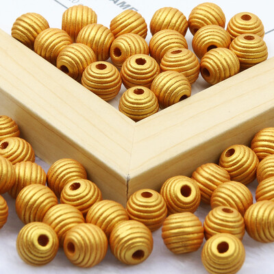 12 színű csíkos természetes fa gyöngyök gömb laza távtartó kerek gyöngyök ékszerkészítéshez barkácsolás nyaklánc karkötő kiegészítők 12/18mm