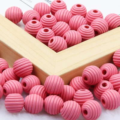 12 színű csíkos természetes fa gyöngyök gömb laza távtartó kerek gyöngyök ékszerkészítéshez barkácsolás nyaklánc karkötő kiegészítők 12/18mm