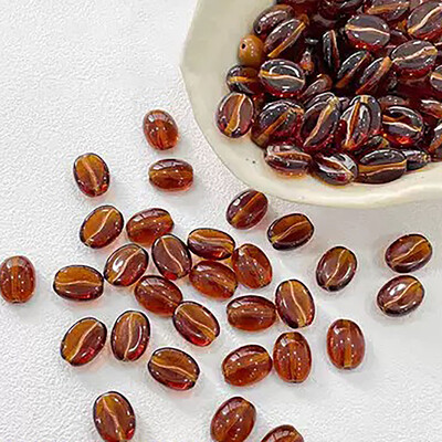 Mărgele de sticlă cehă Mărgele de cafea Mărgele libere Accesorii lucrate manual DIY