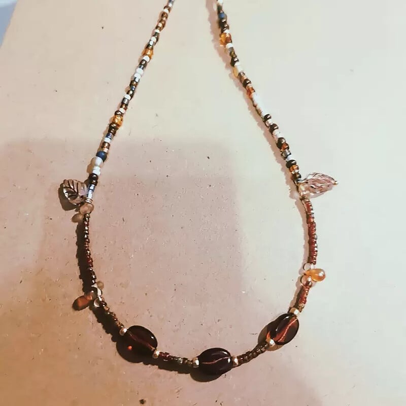 Mărgele de sticlă cehă Mărgele de cafea Mărgele libere Accesorii lucrate manual DIY