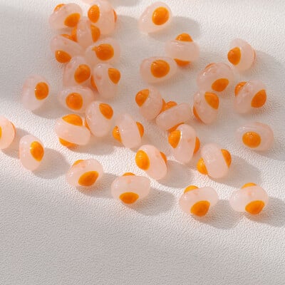 6 ks glazúrovaných sklenených korálok, vajíčko na mäkko, krásne korálky, DIY náramky, náušnice, šperky, príslušenstvo, materiál na výrobu.