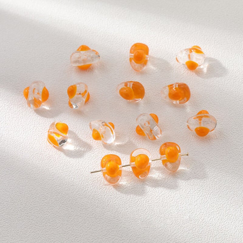 6 ks glazúrovaných sklenených korálok, vajíčko na mäkko, krásne korálky, DIY náramky, náušnice, šperky, príslušenstvo, materiál na výrobu.