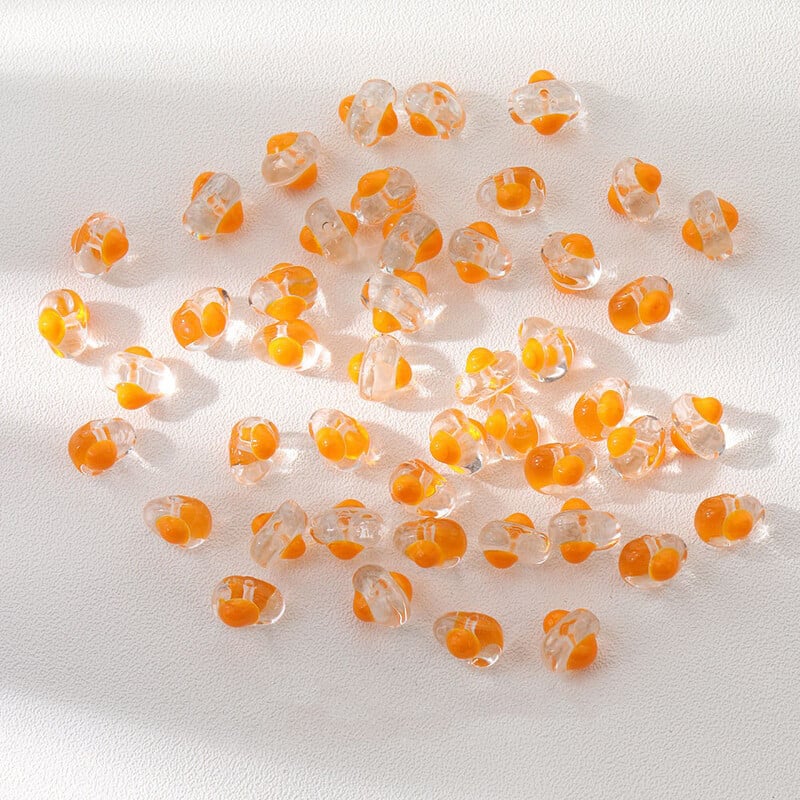 6 ks glazúrovaných sklenených korálok, vajíčko na mäkko, krásne korálky, DIY náramky, náušnice, šperky, príslušenstvo, materiál na výrobu.
