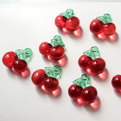 6 DB Mini Átlátszó Piros Rózsaszín Alma Eper Akril Bűbáj barkácsolás Fülbevaló Anyag Kiegészítők Ékszerkészítési Kellékek
