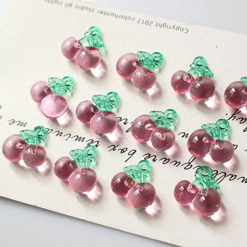 6 DB Mini Átlátszó Piros Rózsaszín Alma Eper Akril Bűbáj barkácsolás Fülbevaló Anyag Kiegészítők Ékszerkészítési Kellékek