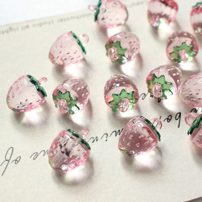 6 DB Mini Átlátszó Piros Rózsaszín Alma Eper Akril Bűbáj barkácsolás Fülbevaló Anyag Kiegészítők Ékszerkészítési Kellékek