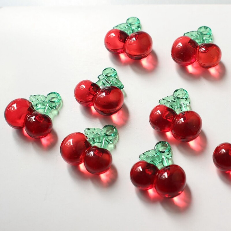 6 DB Mini Átlátszó Piros Rózsaszín Alma Eper Akril Bűbáj barkácsolás Fülbevaló Anyag Kiegészítők Ékszerkészítési Kellékek