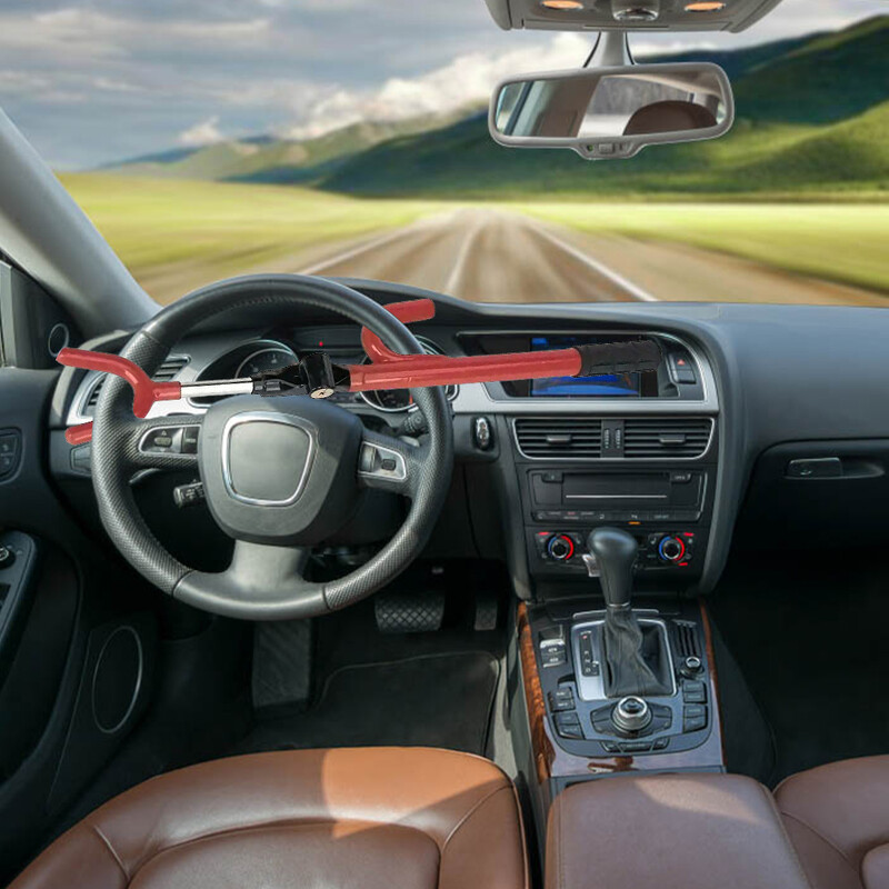 Teleszkópos kormányzár U-alakú, állítható hosszúságú, nagy teherbírású biztonsági autózár, lopásgátló biztonsági zár