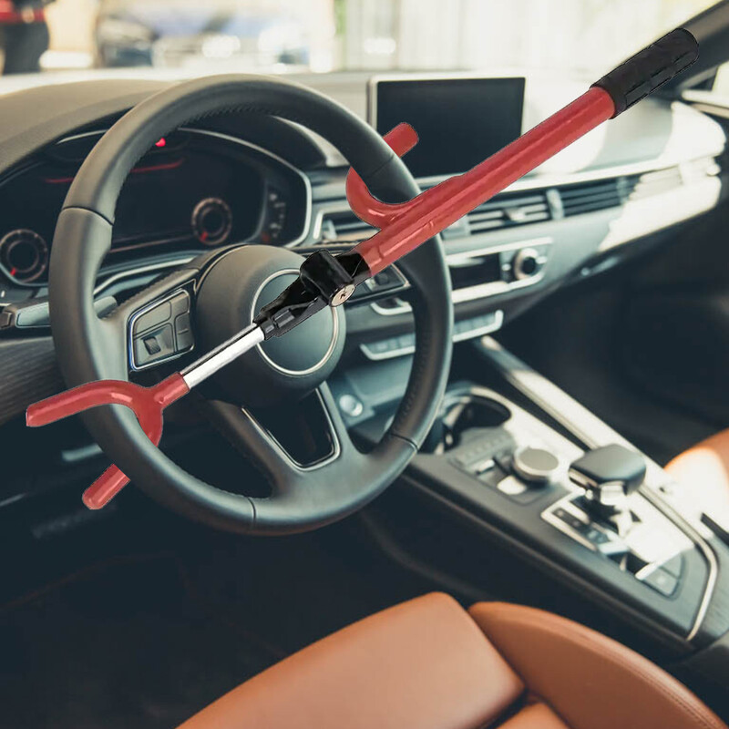 Teleszkópos kormányzár U-alakú, állítható hosszúságú, nagy teherbírású biztonsági autózár, lopásgátló biztonsági zár