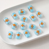 4 DB Üvegmáz téglalap alakú gyöngyök ékszerek barkácskészítés kellékek nyaklánc karkötő fülbevaló anyag kiegészítők