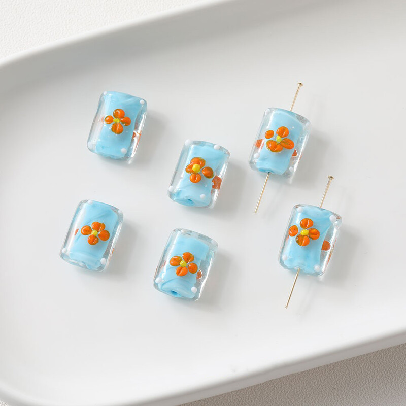 4 DB Üvegmáz téglalap alakú gyöngyök ékszerek barkácskészítés kellékek nyaklánc karkötő fülbevaló anyag kiegészítők