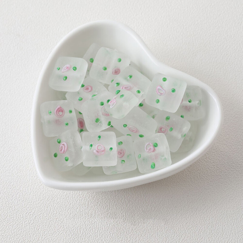 8 ks štvorcových glazúrovaných sklenených korálok, matné biele, DIY náhrdelník, náramok, šperky, materiál, príslušenstvo, výroba, potreby