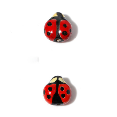 2 buc. margele ceramice insecte gărgăriță animal multicolor pictate mărgele distanțare vrac DIY realizarea colierului bijuterii femei aproximativ 16mmx16mm