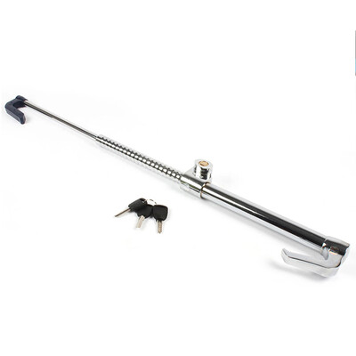 Automobilio vairo užraktas Apsaugos nuo vagystės automobilinis prietaisas universalus, reguliuojamo ilgio gnybtas, dvigubas kabliukas, ištraukiamas vairo užraktas su