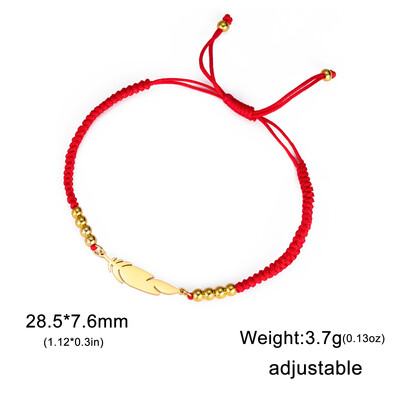 Kkjoy Trendy από ανοξείδωτο ατσάλι Χρυσό Χρώμα Κόκκινο Μωβ Μαύρο Πλεκτό Κορδόνι με φτερά Βραχιόλια Γυναικεία Δώρο Γυναικεία Κοσμήματα σε στυλ παραλίας