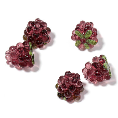 Malinové korálky Lampwork 2 ks/sada ovocných sklenených korálok na prívesky, prívesok, náhrdelník, náramok, výroba svojpomocne, doprava zdarma