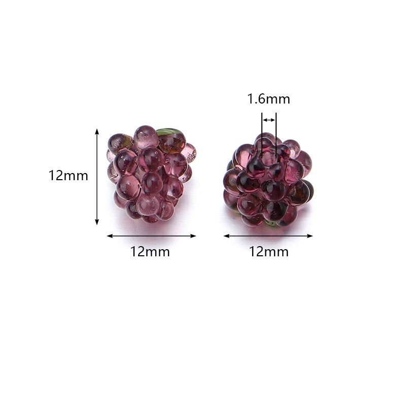 Malinové korálky Lampwork 2 ks/sada ovocných sklenených korálok na prívesky, prívesok, náhrdelník, náramok, výroba svojpomocne, doprava zdarma