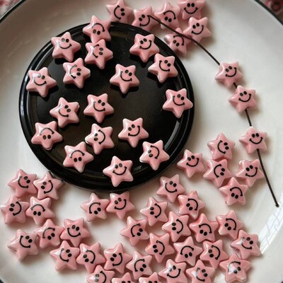 Keramické korálky ružovej série, DIY korálky, náhrdelník, náramok, ručne vyrobené doplnky