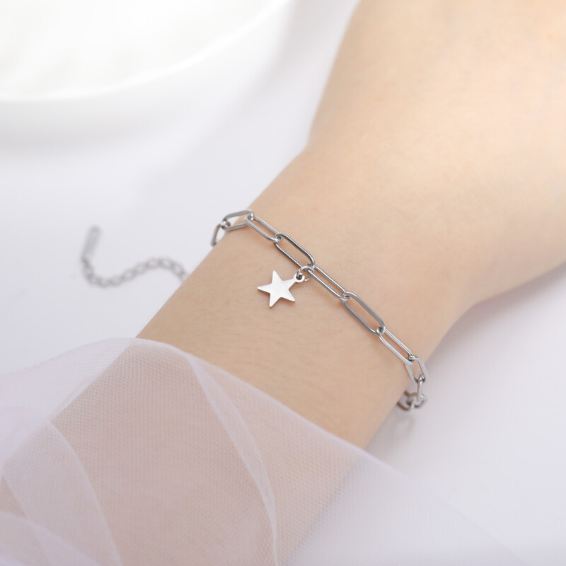 „Amaxer“ nerūdijančio plieno apyrankė moterims Vyro „Pentagram“ sąvaržėlės grandinėlė „Pulseira“ vestuvių metinių papuošalai motinos dovana