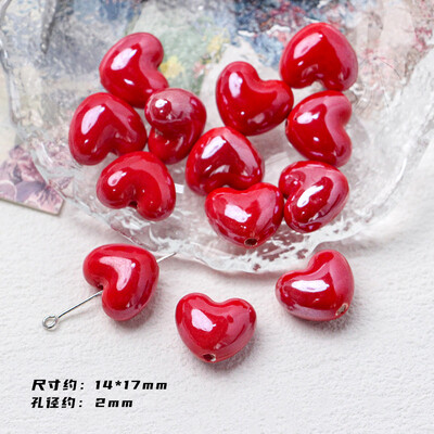 Mărgele ceramice din seria Roșu Foc Accesorii pentru bijuterii cu margele libere