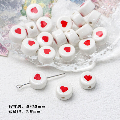 Mărgele ceramice din seria Roșu Foc Accesorii pentru bijuterii cu margele libere