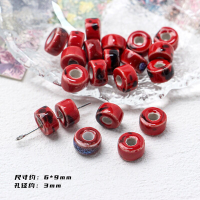 Mărgele ceramice din seria Roșu Foc Accesorii pentru bijuterii cu margele libere