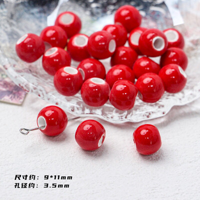 Mărgele ceramice din seria Roșu Foc Accesorii pentru bijuterii cu margele libere