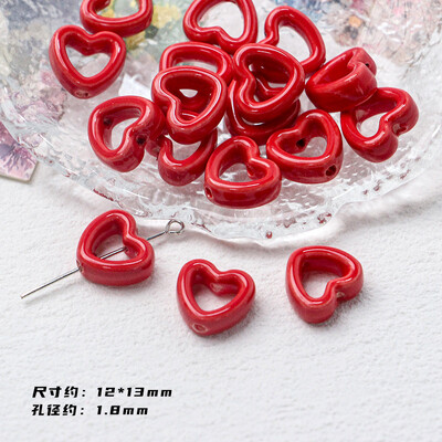 Mărgele ceramice din seria Roșu Foc Accesorii pentru bijuterii cu margele libere