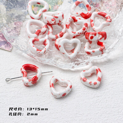 Mărgele ceramice din seria Roșu Foc Accesorii pentru bijuterii cu margele libere