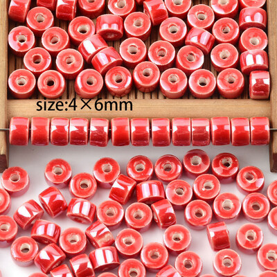 Mărgele ceramice din seria Roșu Foc Accesorii pentru bijuterii cu margele libere