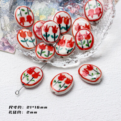 Mărgele ceramice din seria Roșu Foc Accesorii pentru bijuterii cu margele libere