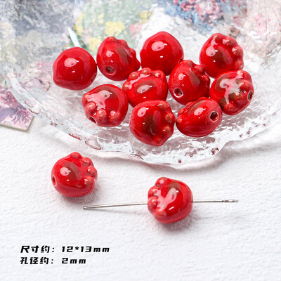 Mărgele ceramice din seria Roșu Foc Accesorii pentru bijuterii cu margele libere