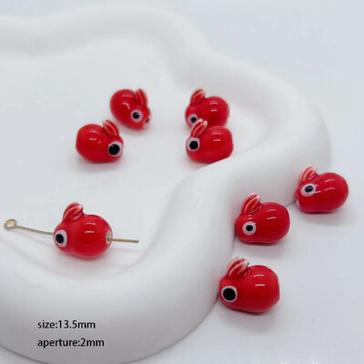 Mărgele ceramice din seria Roșu Foc Accesorii pentru bijuterii cu margele libere