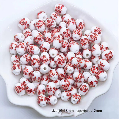 Mărgele ceramice din seria Roșu Foc Accesorii pentru bijuterii cu margele libere