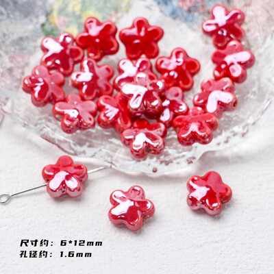 Mărgele ceramice din seria Roșu Foc Accesorii pentru bijuterii cu margele libere