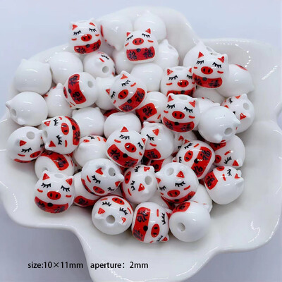 Mărgele ceramice din seria Roșu Foc Accesorii pentru bijuterii cu margele libere