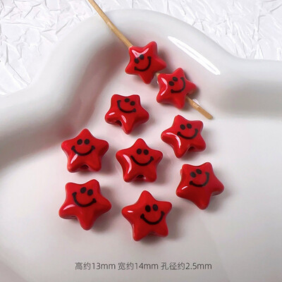 Mărgele ceramice din seria Roșu Foc Accesorii pentru bijuterii cu margele libere